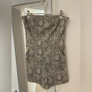 she & sky snakeskin strapless romper